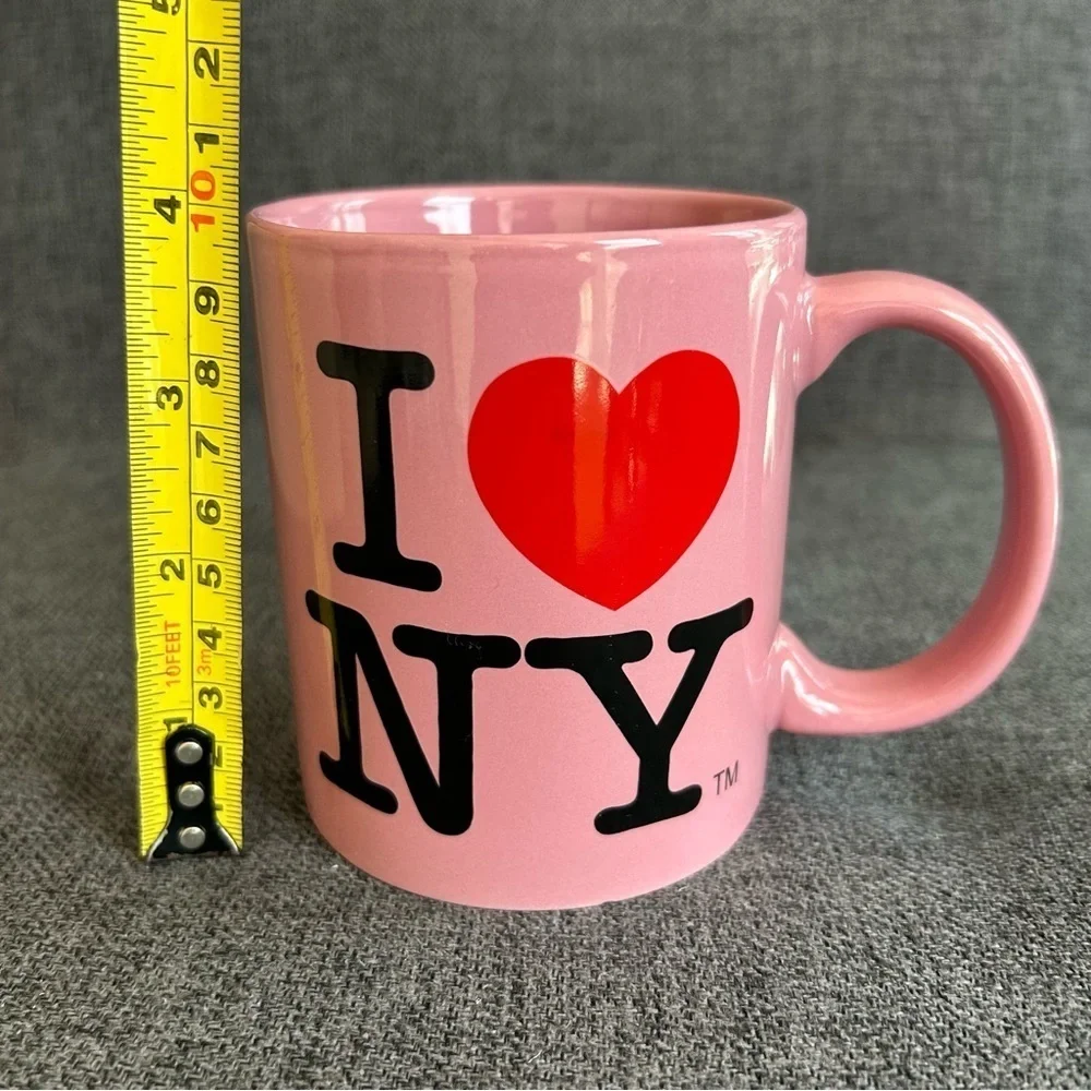 I ♥️ NY Coffee Mug, Pink, Black, Red, 12 oz